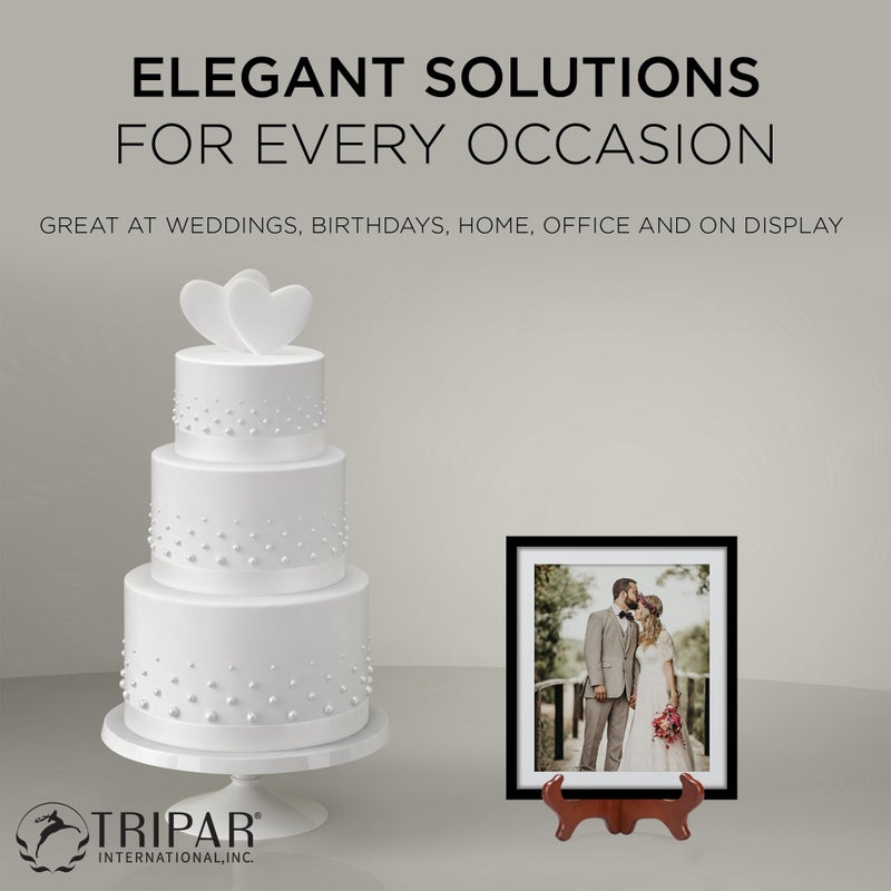 TRIPAR 9 Inch Wooden Plate Display Stand Picture Easel Stand - Image 4